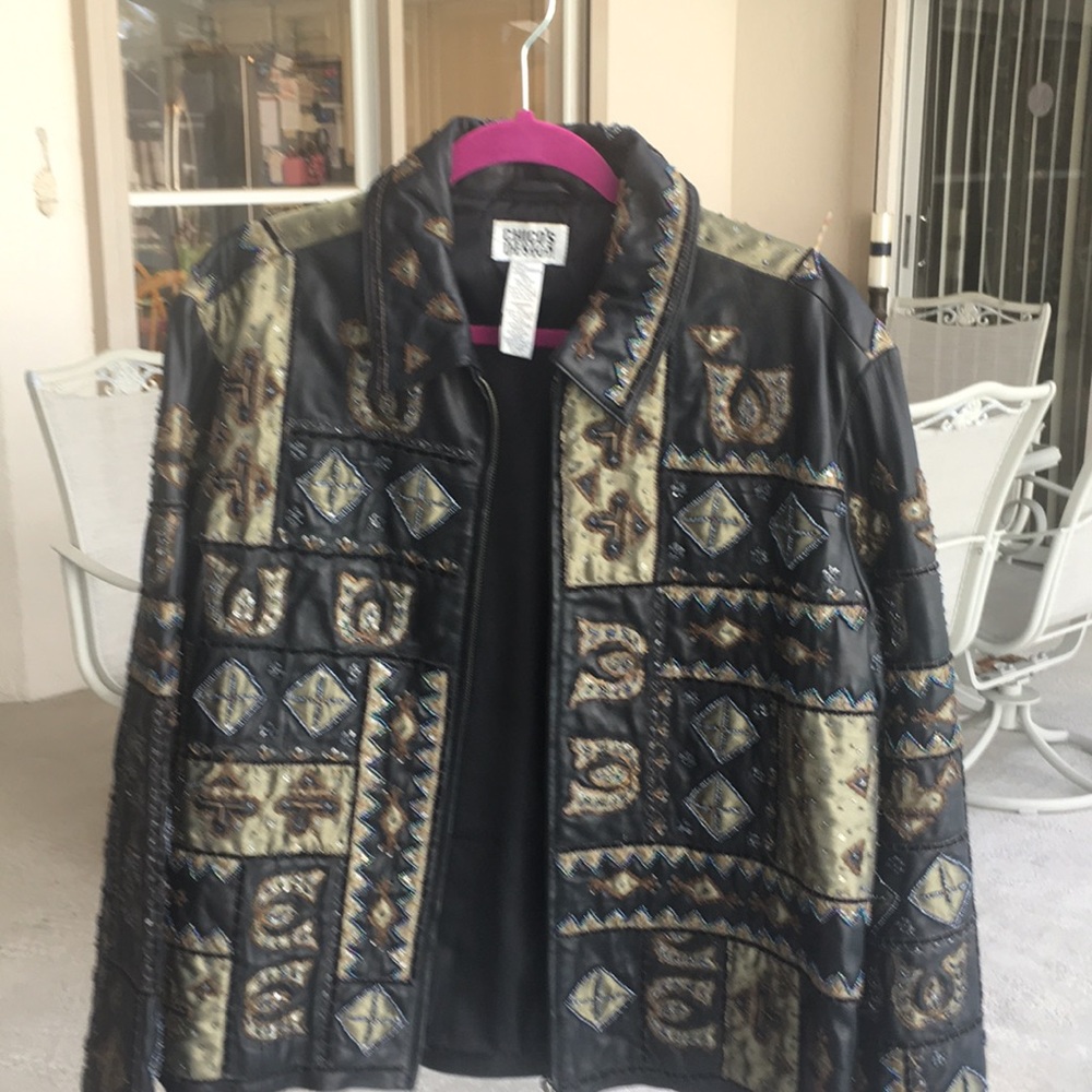 COPY - Chico’s leather coat, Chico’s size 3 (Larg…